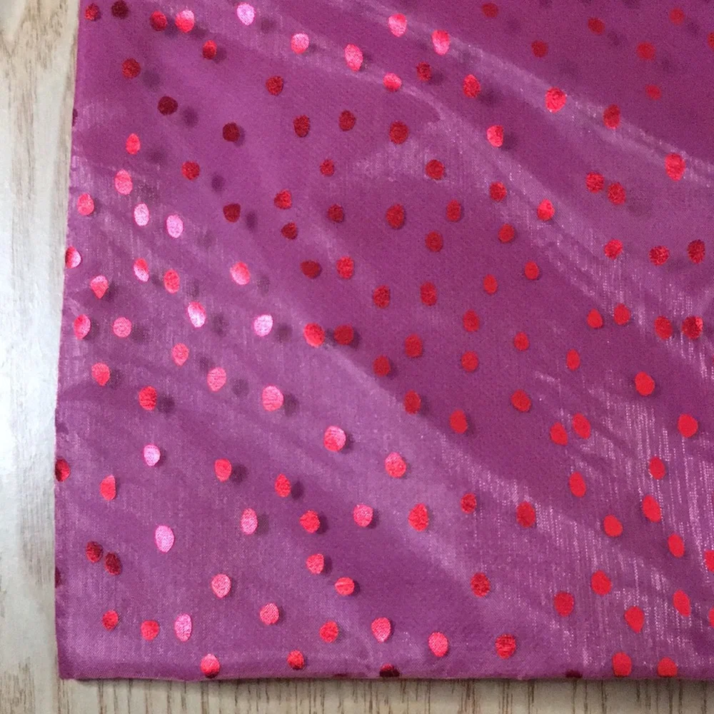 Free New Polka Dot Sheer Gift Bag with Ribbons Dark Pink/Red Size 18.5”x13”x4.5”